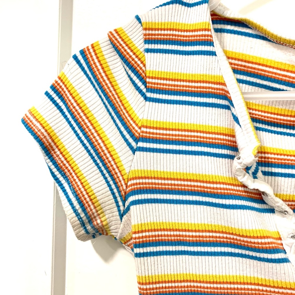 Striped Hooked Crop Top